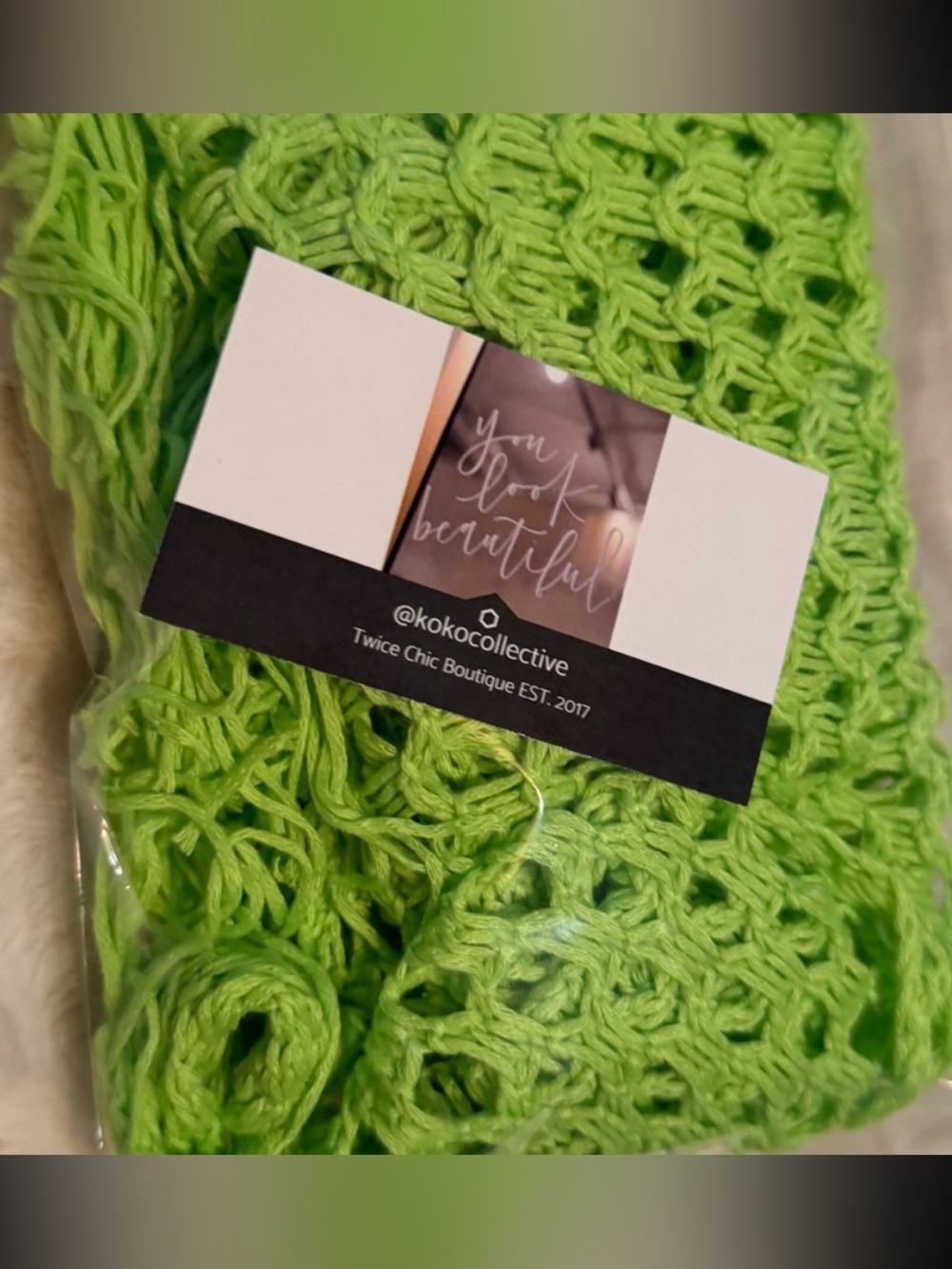 NEW• Soul Sunrise Leanna Bright Lime Crochet & Fringe Top- S & M - Picture 6 of 15